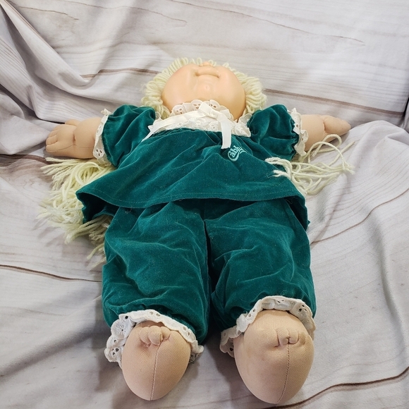 Cabbage Patch Kids Doll Head Mold 16 Blonde Hair Blue Eyes READ 16 Inch 1983 - Picture 7 of 16